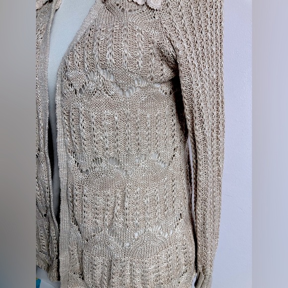 American Rag Women’s Open Front Cardigan, M, Lightweight, Lace, Beige/Blush - Picture 4 of 5